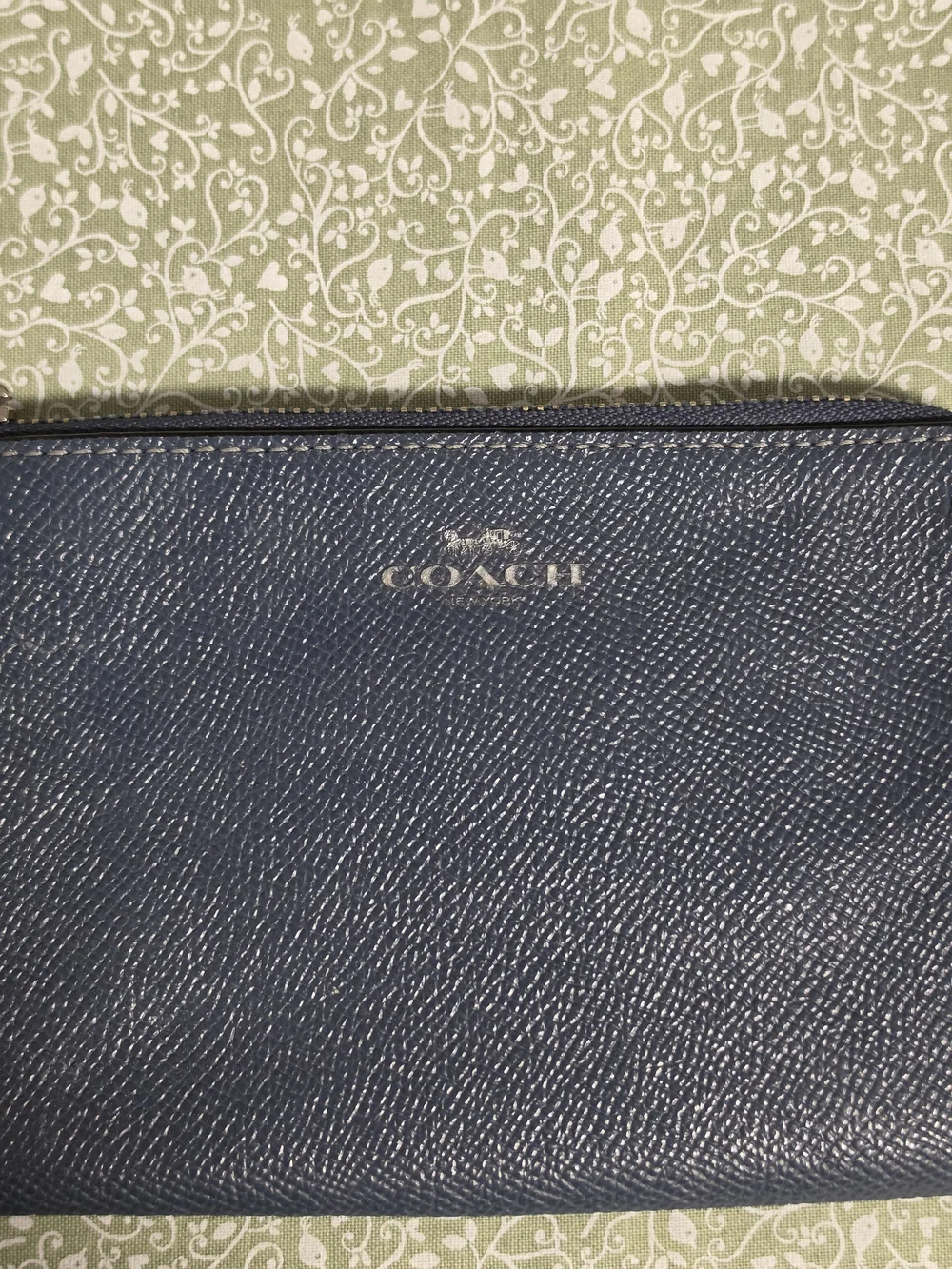 Coach Navy Leather Wristlet